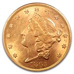 1865 $20 Liberty Gold Double Eagle MS-62 PCGS