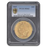 1865 $20 Liberty Gold Double Eagle MS-62 PCGS