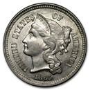 1865 3 Cent Nickel AU