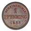 1865 Germany Pfennig MS-63 PCGS (Red/Brown)