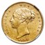 1865 Great Britain Gold 1/2 Sovereign Victoria Shield AU-58 NGC
