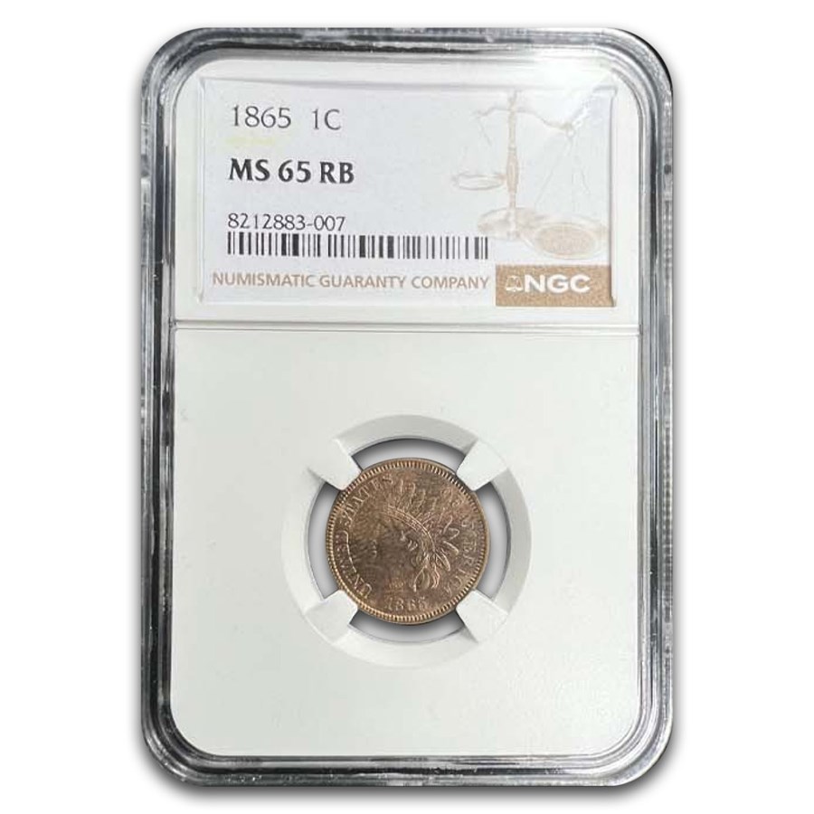 1865 Indian Head Cent MS-65 NGC (Red/Brown)