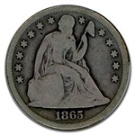 1865 Liberty Seated Dollar Good-6 PCGS