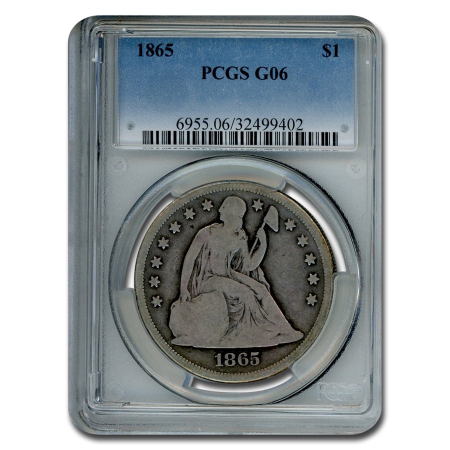 1865 Liberty Seated Dollar Good-6 PCGS