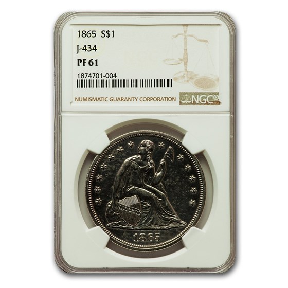 1865 Liberty Seated Dollar PF-61 NGC (J-434) 1865 Liberty Seated Dollar PF-61 NGC (J-434)