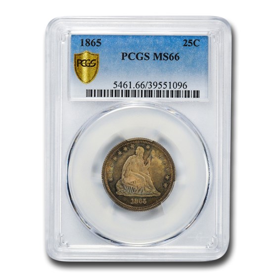 1865 Liberty Seated Quarter MS-66 PCGS 1865 Liberty Seated Quarter MS-66 PCGS