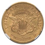 1865-S $20 Liberty Gold Double Eagle AU-53 NGC