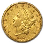 1865-S $20 Liberty Gold Double Eagle AU-53 PCGS