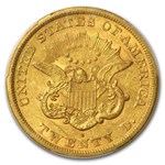 1865-S $20 Liberty Gold Double Eagle AU-53 PCGS