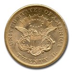 1865-S $20 Liberty Gold Double Eagle MS-60 NGC (SS Republic Sm S)