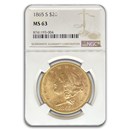 1865-S $20 Liberty Gold Double Eagle MS-63 NGC