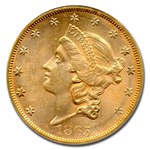 1865-S $20 Liberty Gold Double Eagle MS-63 PCGS (Bro Jonathon)