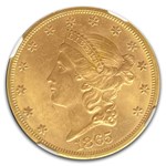 1865-S $20 Liberty Gold Double Eagle MS-64 NGC