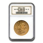 1865-S $20 Liberty Gold Double Eagle MS-65 NGC (Brother Jonathon)