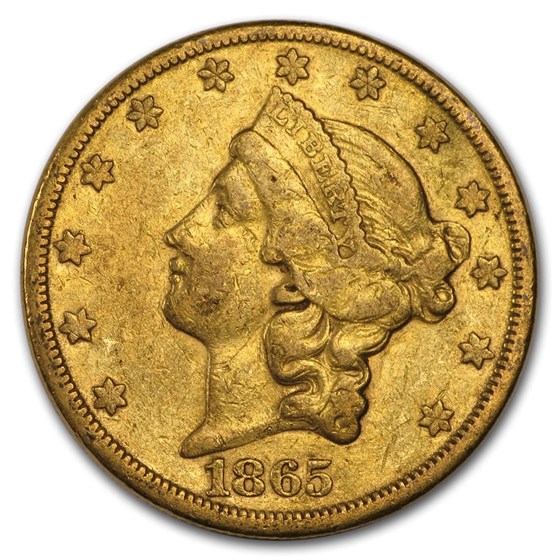 1865-S $20 Liberty Gold Double Eagle VF