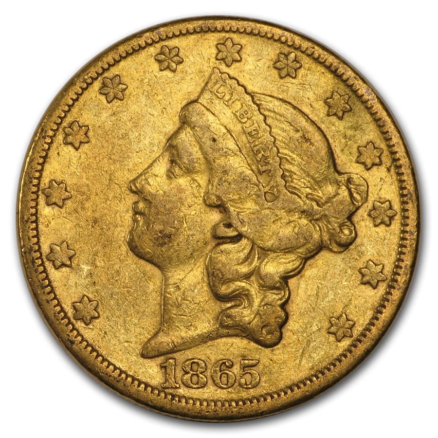 1865-S $20 Liberty Gold Double Eagle VF