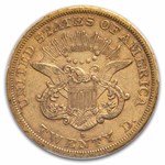 1865-S $20 Liberty Gold Double Eagle XF-40 PCGS