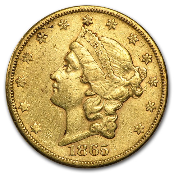 1865-S $20 Liberty Gold Double Eagle XF Details (Cleaned) 1865-S $20 Liberty Gold Double Eagle XF Details (Cleaned)