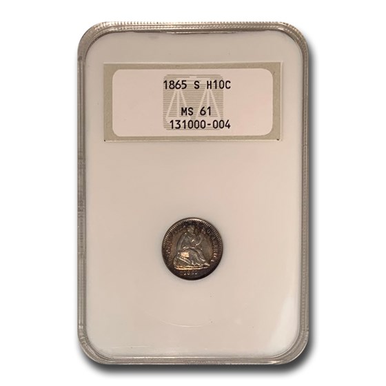 1865-S Liberty Seated Half Dime MS-61 NGC 1865-S Liberty Seated Half Dime MS-61 NGC