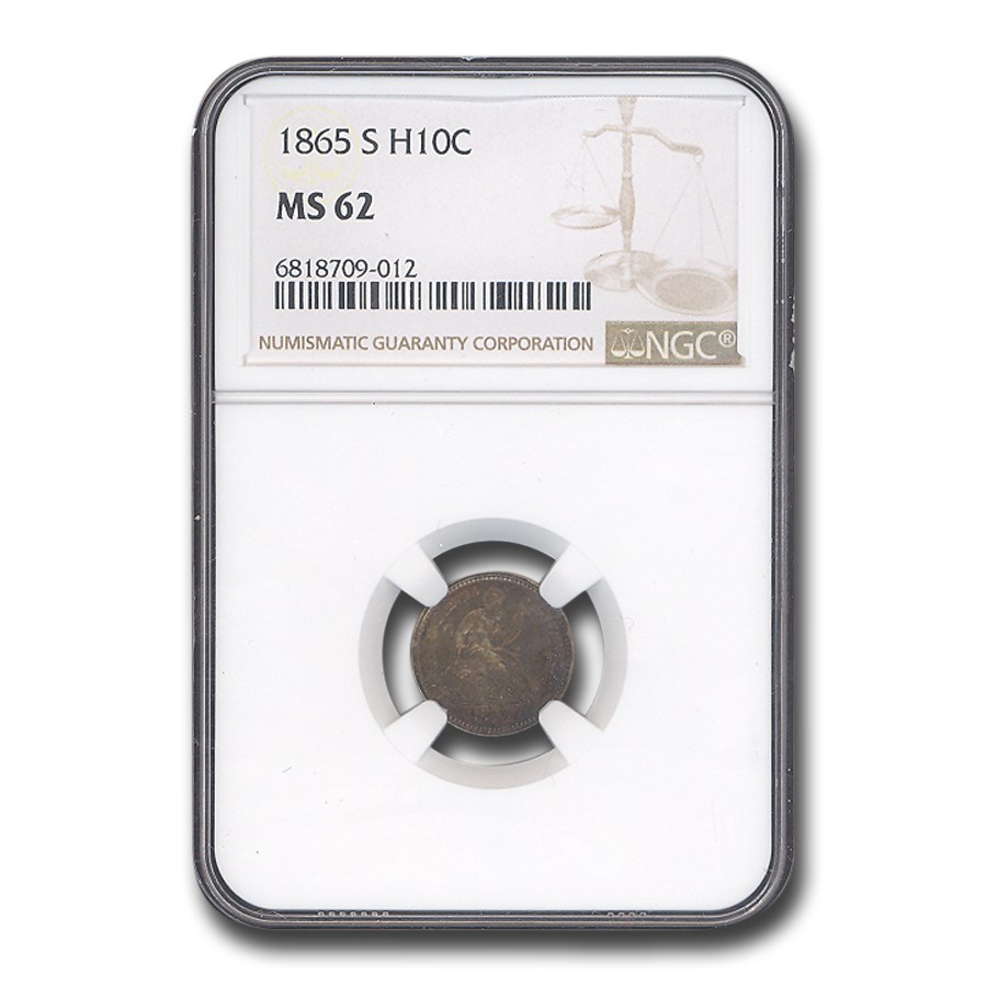 1865-S Liberty Seated Half Dime MS-62 NGC