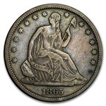 1865-S Liberty Seated Half Dollar Fine