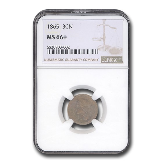 1865 Three Cent Nickel MS-66+ NGC 1865 Three Cent Nickel MS-66+ NGC