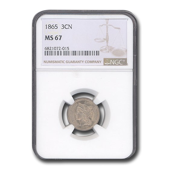 1865 Three Cent Nickel MS-67 NGC 1865 Three Cent Nickel MS-67 NGC