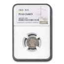 1865 Three Cent Nickel PF-63 Cameo NGC