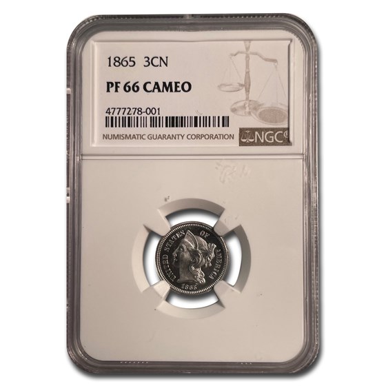 1865 Three Cent Nickel PF-66 Cameo NGC 1865 Three Cent Nickel PF-66 Cameo NGC