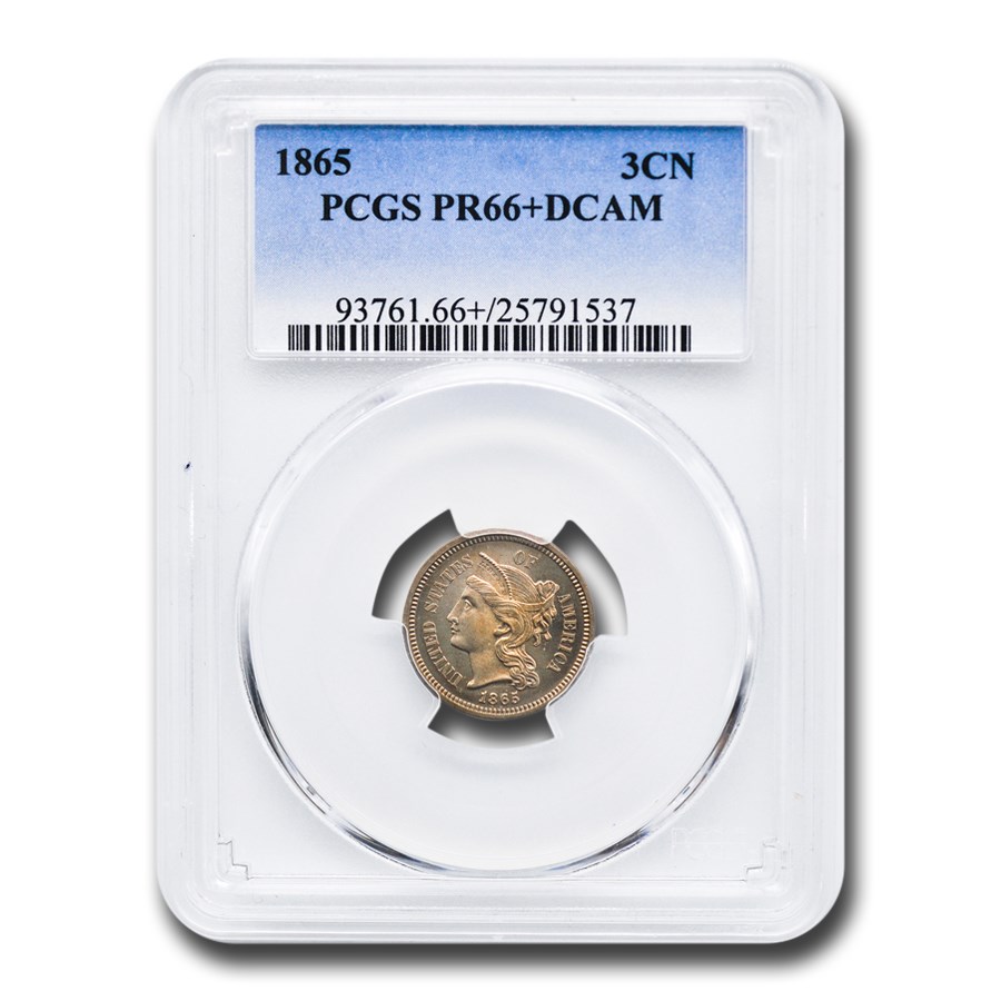 1865 Three Cent Nickel PR-66+ DCAM PCGS