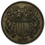 1865 Two Cent Piece AU