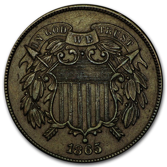 1865 Two Cent Piece AU 1865 Two Cent Piece AU