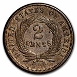 1865 Two Cent Piece BU (Brown)