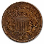 1865 Two Cent Piece Fancy 5 VF