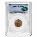1865 Two Cent Piece MS-65 PCGS CAC (Red/Brown)