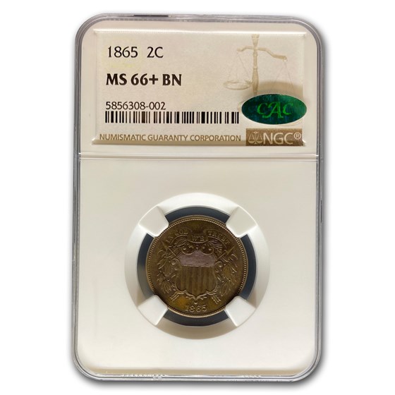 1865 Two Cent Piece MS-66+ NGC CAC (Brown) 1865 Two Cent Piece MS-66+ NGC CAC (Brown)