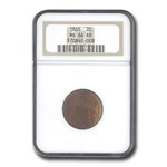 1865 Two Cent Piece MS-66 NGC (Red/Brown)