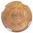 1865 Two Cent Piece MS-66 NGC (Red/Brown)