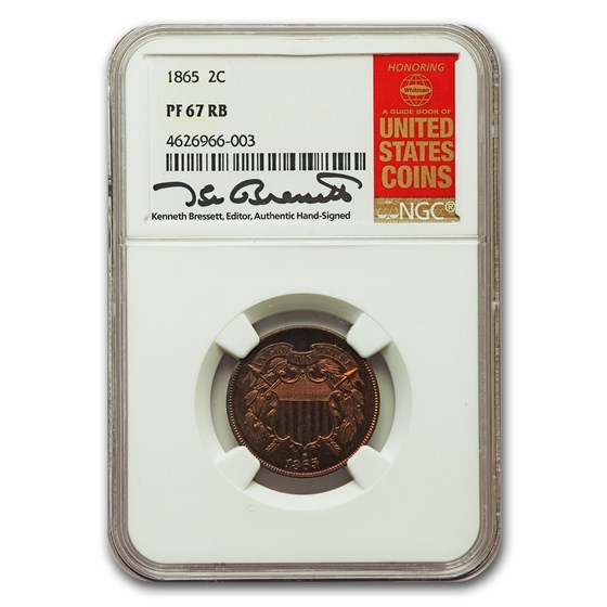 1865 Two Cent Piece PF-67 NGC (Red/Brown) 1865 Two Cent Piece PF-67 NGC (Red/Brown)