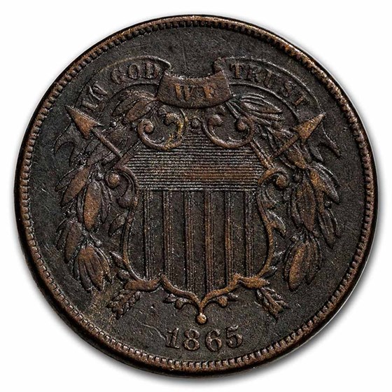 1865 Two Cent Piece VF Details 1865 Two Cent Piece VF Details