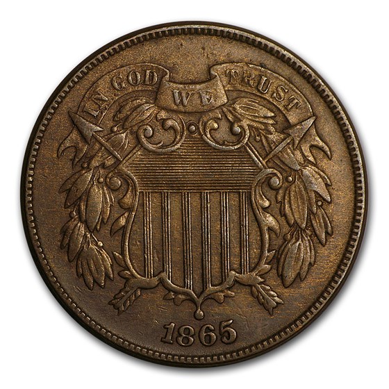 1865 Two Cent Piece XF