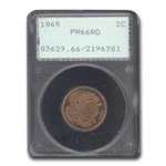 1865 Two Cent PR 66 PCGS (Red, Rattler)