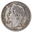 1866-1870 France Silver 5 Francs Napoleon III Avg Circ