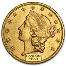 1866-1876 $20 Liberty Gold Double Eagle Type 2 AU