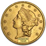 1866-1876 $20 Liberty Gold Double Eagle Type 2 AU