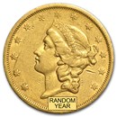 1866-1876 $20 Liberty Gold Double Eagle Type 2 (Cleaned)
