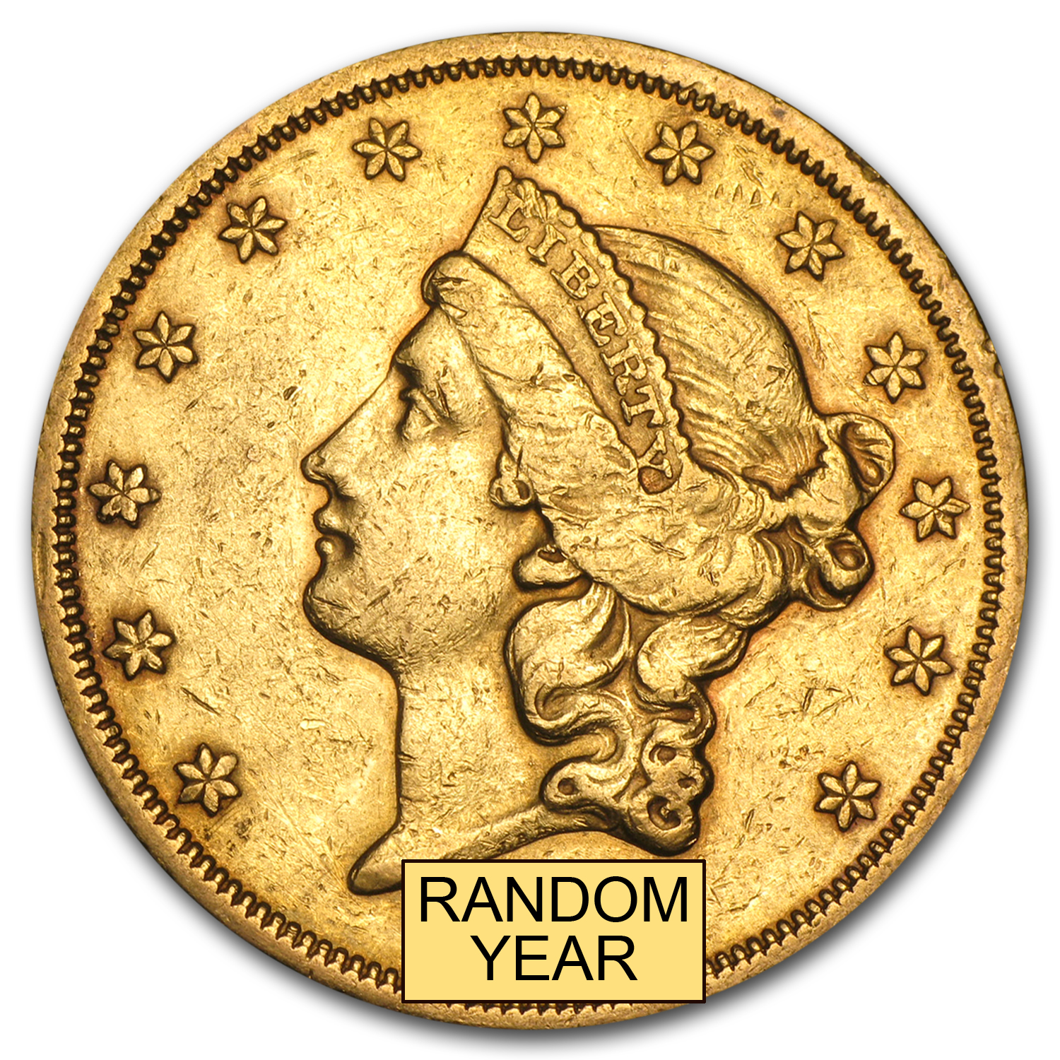 1866-1876 $20 Liberty Gold Double Eagle Type 2 XF SKU #64257 Random Year 