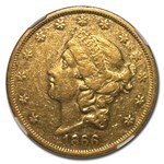 1866 $20 Liberty Gold Double Eagle AU-53 NGC (w/Motto)