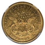 1866 $20 Liberty Gold Double Eagle AU-53 NGC (w/Motto)