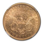 1866 $20 Liberty Gold Double Eagle AU-55 NGC (Motto)
